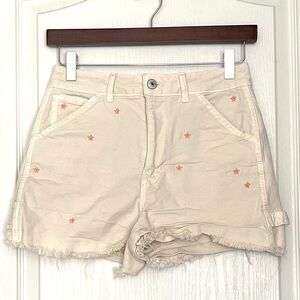 American Eagle Outfitters Cream Jean Shorts Sz 26 Y2K 90s Revival Cargo Festival